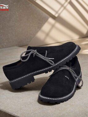 Men’s Authentic German Leather Shoes Black Lederhosen Footwear Size 43
